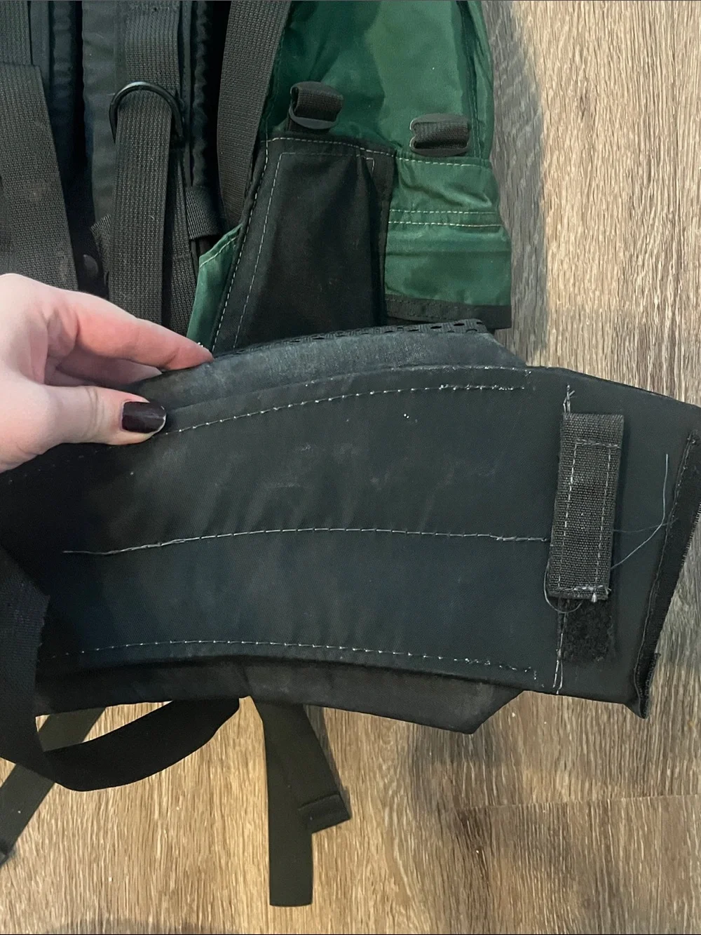 Vintage Gregory Green and Black Outdoor Backpack with Secure Buckles
